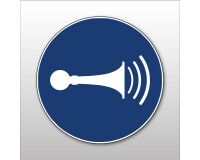 Pictogramme d'Obligation ISO 7010 - Utiliser le klaxon - M029