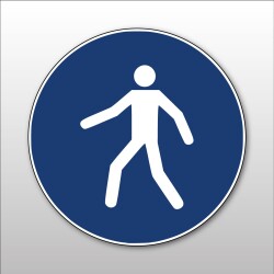 Pictogramme d'Obligation ISO 7010 - Utiliser le passage - M024  - 200 mm - PVC