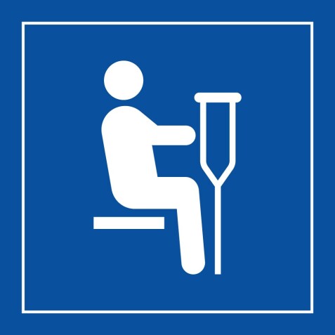 Panneau d'information - Picto Siège prioritaire blessés - ISO 7001