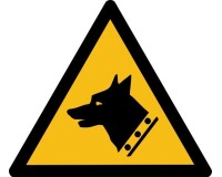 Signalétique Danger Chien de Garde – W013 ISO 7010  - 50 mm - Vinyle Souple Autocollant
