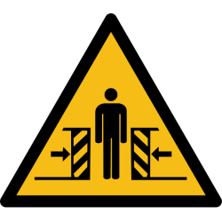 Pictogramme de danger - Ecrasement - W019   - 50 mm - Vinyle Souple Autocollant