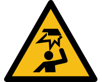 Pictogramme de danger - Obstacle en hauteur - W020 - ISO 7010  - 50 mm - Vinyle Souple Autocollant