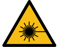 Signalétique de danger - Rayonnement laser - W004 - ISO 7010  - 50 mm - Vinyle Souple Autocollant