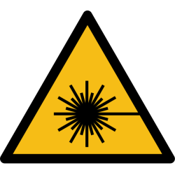 Pictogramme de danger - Rayonnement laser - W004   - 200 mm - Vinyle Souple Autocollant