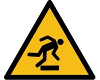 Panneau Danger- Attention au Trébuchement - W007 - ISO 7010  - 50 mm - Vinyle Souple Autocollant