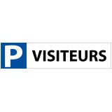 Panneau parking réservé visiteurs  - 85 x 350 mm - PVC