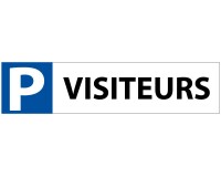 Panneau parking réservé visiteurs  - 85 x 350 mm - PVC