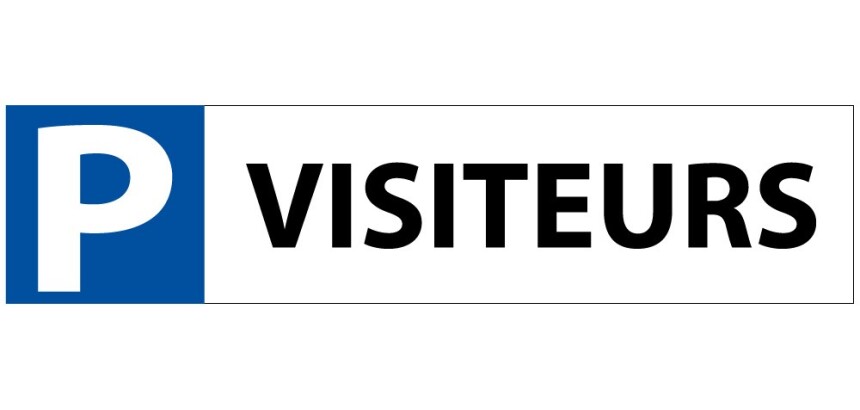 Panneau parking réservé visiteurs  - 85 x 350 mm - PVC