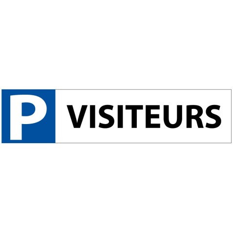 Panneau parking réservé visiteurs  - 85 x 350 mm - PVC