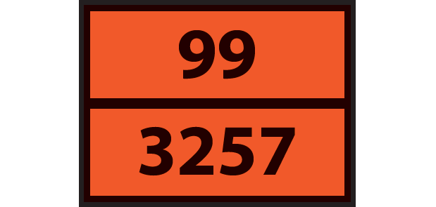 Plaque de Transport ADR - Liquide Chaud plus de 100°C - Sécurité