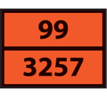 Plaque de Transport ADR - Liquide Chaud plus de 100°C - Sécurité