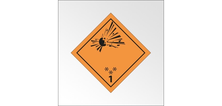 Plaque de Transport ADR - Matières et objets explosifs  - 250 x 250 mm - PVC