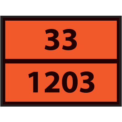 Plaque de Transport ADR - Essence - Code 33/1203 - Orange