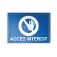 Plaque Interdiction - Accès interdit - 100x140 mm - Gravoply  - Bleu