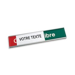 Plaque de Stabilisation - Occupé/Libre Personnalisable - 200x60mm - Aluminium Anodisé