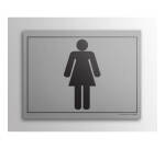 Plaque gravée - Toilettes picto Femme - 10x14 cm - Gravoply  - Inox