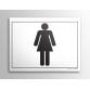 Plaque gravée - Toilettes picto Femme - 10x14 cm - Gravoply  - Blanc