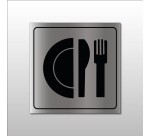 Plaque signalétique gravée - Pictogramme Restaurant - Metallex