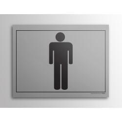 Signalétique WC - Toilettes Hommes - 10 x 14 cm - Gravoply®  - Inox