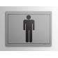 Signalétique WC - Toilettes Hommes - 10 x 14 cm - Gravoply®  - Blanc