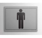 Signalétique WC - Toilettes Hommes - 10 x 14 cm - Gravoply®  - Blanc