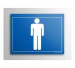 Signalétique WC - Toilettes Hommes - 10 x 14 cm - Gravoply®  - Bleu