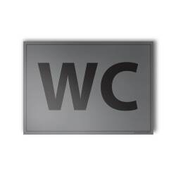 Plaque gravée - Pictogramme WC mixte - 10 x 14 cm - Gravoply  - Bleu