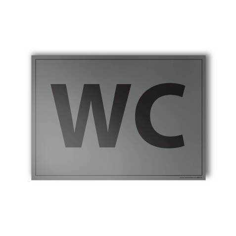 Plaque gravée - Pictogramme WC mixte - 10 x 14 cm - Gravoply  - Bleu