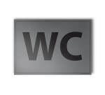 Plaque gravée - Pictogramme WC mixte - 10 x 14 cm - Gravoply  - Blanc