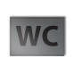 Plaque gravée - Pictogramme WC mixte - 10 x 14 cm - Gravoply  - Inox