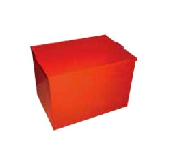 Bac de stockage pour incendie avec couvercle - 108 L - Acier - Rouge