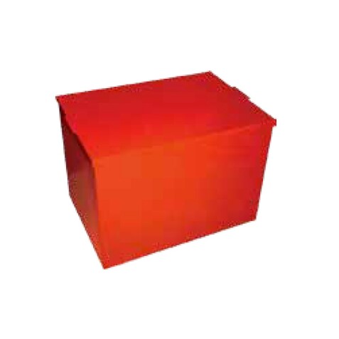 Bac de stockage pour incendie avec couvercle - 108 L - Acier - Rouge