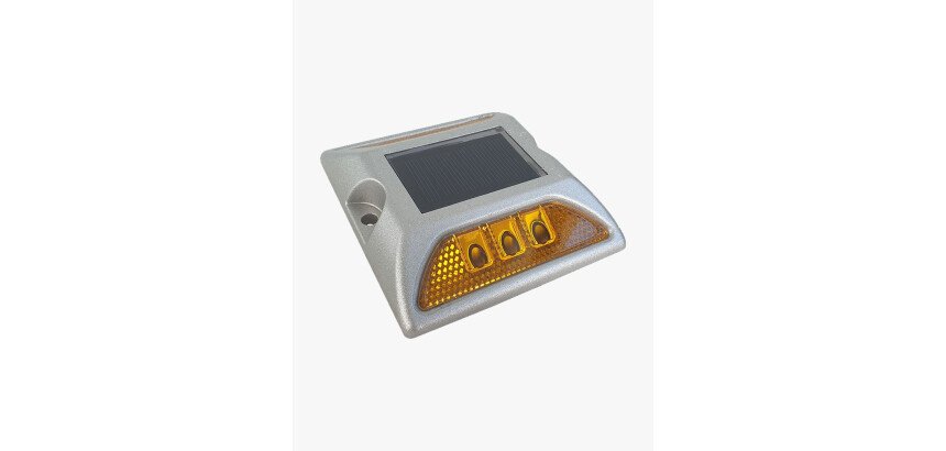 Plot de fixation Solaire à LED - IP68 - 100 x 100 mm - Aluminum