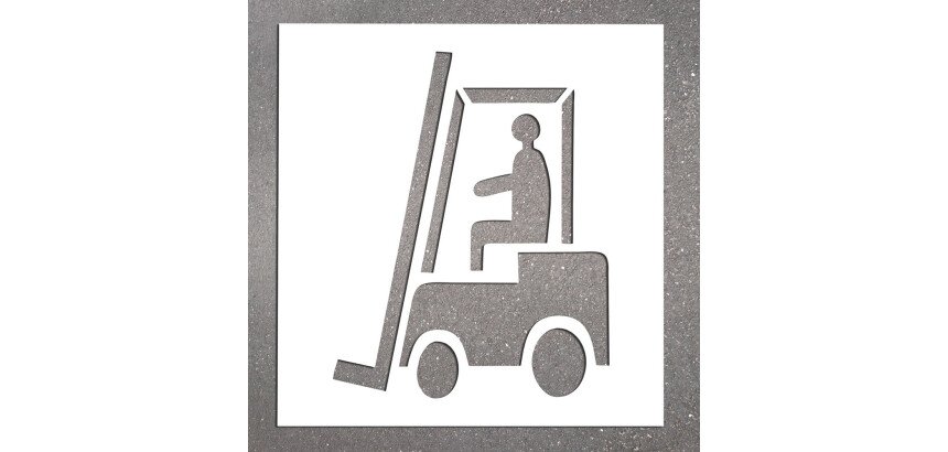 Pochoir pour marquage au sol - Chariot Élévateur - PVC réutilisable