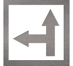 Pochoir -Marquage - Flèche haut et côtés - PVC souple - ISO 7010