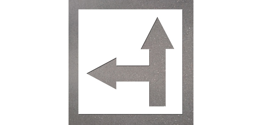 Pochoir -Marquage - Flèche haut et côtés - PVC souple - ISO 7010