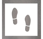 Pochoir marquage au sol Empreintes de pieds - PVC réutilisable