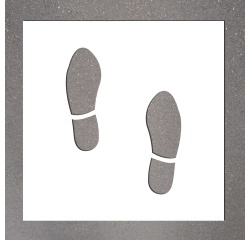 Pochoir marquage au sol Empreintes de pieds - PVC réutilisable