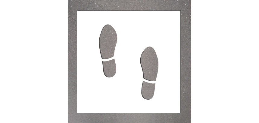Pochoir marquage au sol Empreintes de pieds - PVC réutilisable