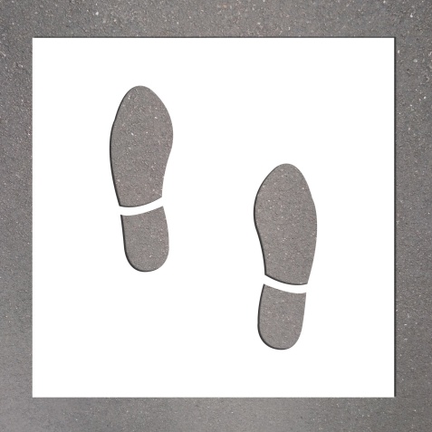 Pochoir marquage au sol Empreintes de pieds - PVC réutilisable