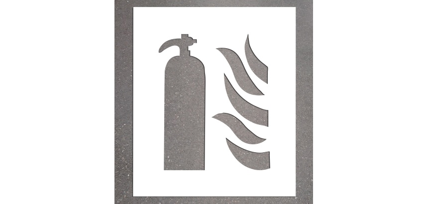 Pochoir pour marquage au sol - Picto extincteur - PVC souple
