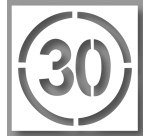 Pochoir - Limitation 30 km/h Petit format - PVC Souple