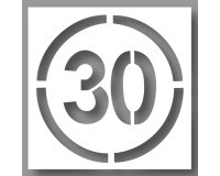 Pochoir - Limitation 30 km/h Petit format - PVC Souple