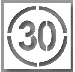 Pochoir - Limitation 30 km/h Petit format - PVC Souple