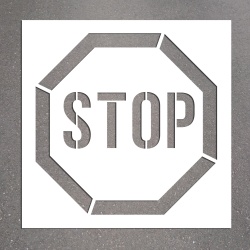 Pochoir - Marquage au Sol "STOP" - PVC Souple