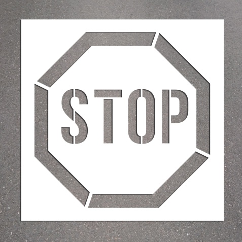 Pochoir - Marquage au Sol "STOP" - PVC Souple