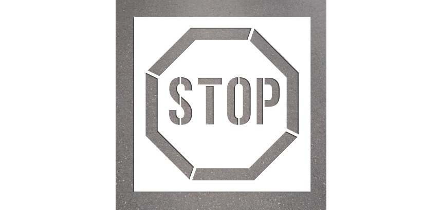 Pochoir pour marquage au sol - Pictogramme STOP - PVC Souple