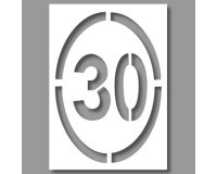 Pochoir - Limitation 30 km/h - Grand format - PVC Souple