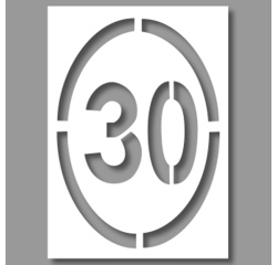 Pochoir - Limitation 30 km/h - Grand format - PVC Souple