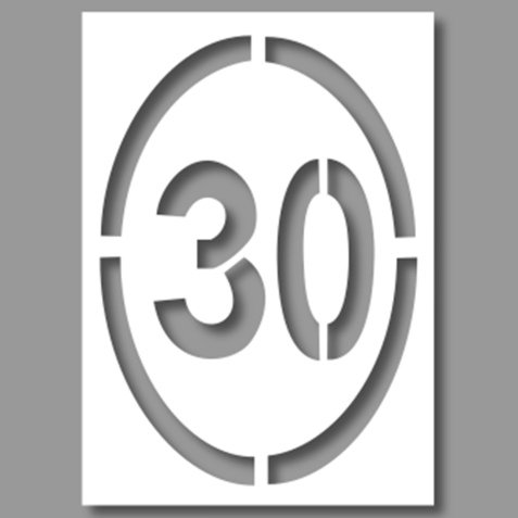 Pochoir - Limitation 30 km/h - Grand format - PVC Souple